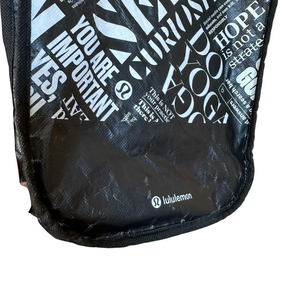 Lululemon Bundle of 3 Red Black Small Reusable Gift Shopping Tote Bags
